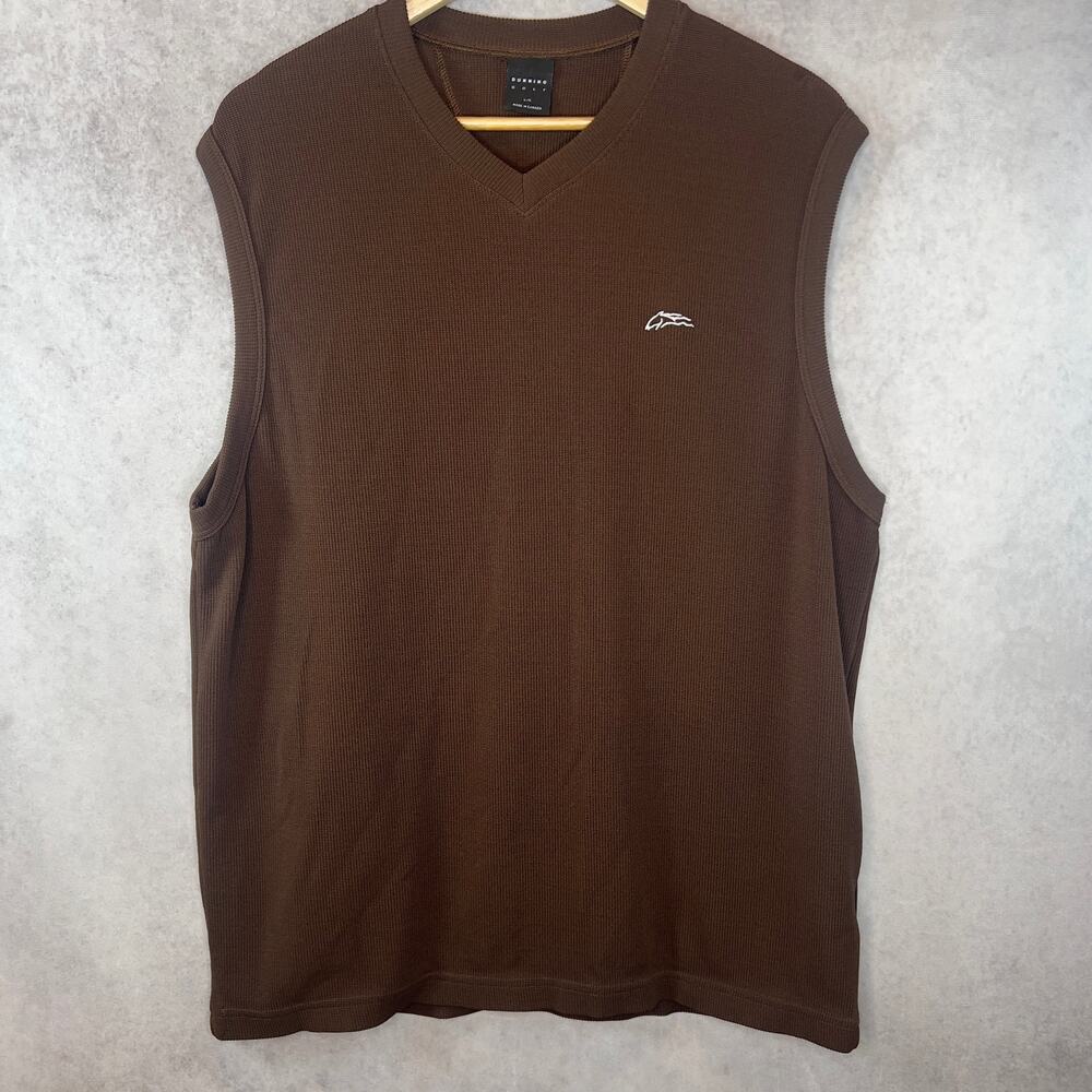 Dunning Golf Men's Brown V-Neck Sweater Vest